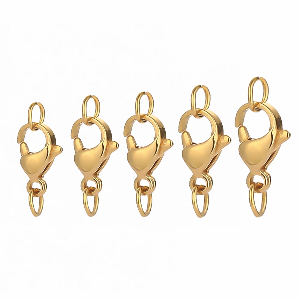 25 ชิ้นสแตนเลสสตีล Clasps กุ้งก้ามกรามแหวนกระโดด Hooks Connector สร้อยข้อมือสร้อยคอโซ่ DIY ผลการค้นหาเครื่องประดับอุปกรณ์