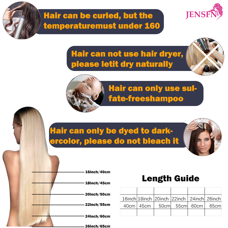 JENSFN extensiones de cabello humano de punta plana de fusión recta 16 "-26" pulgadas 1g/hebra 100 unids/set extensiones de cabello Natural cápsula de queratina