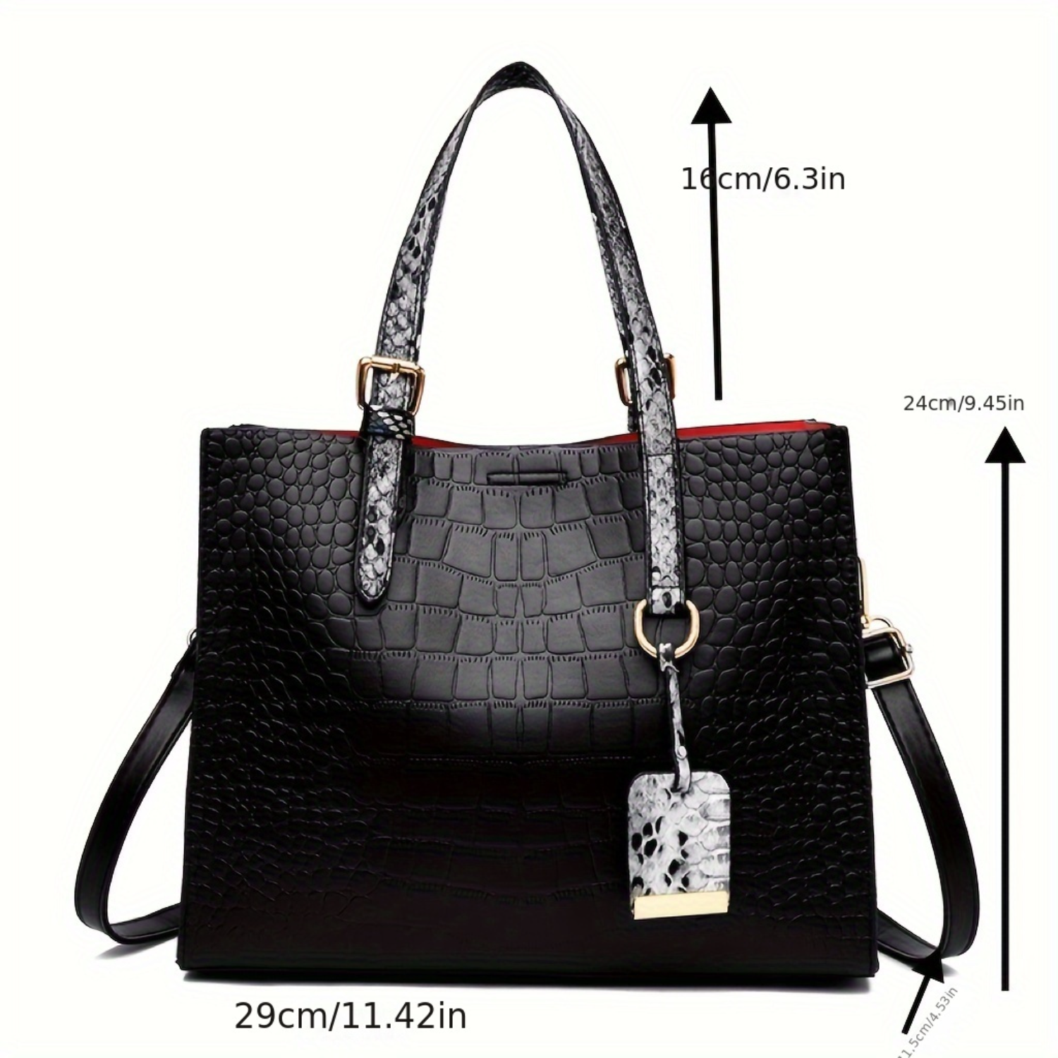 กระเป๋าสะพายหนังขนาดใหญ่หรูหรากระเป๋าถือ Satchel Tote สําหรับผู้หญิง