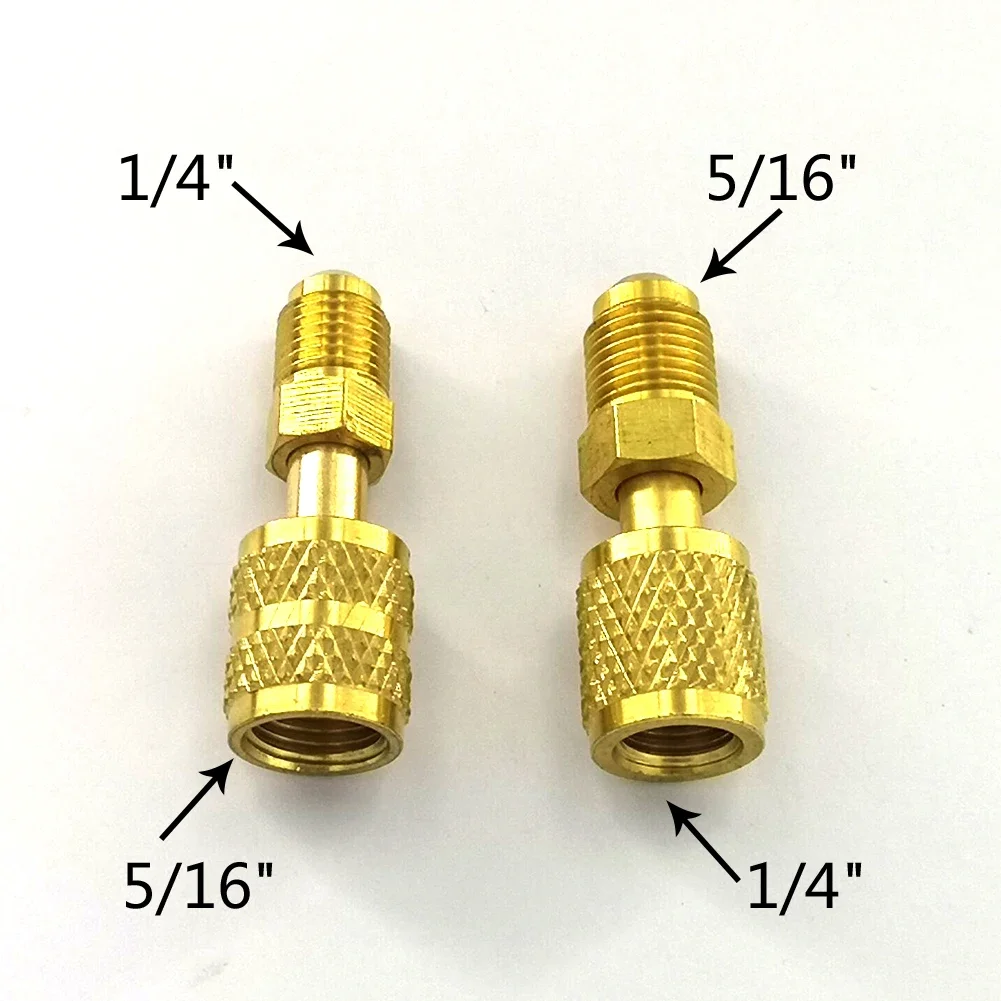 2x fêmea/macho 5/16 "sae macho/fêmea 1/4" sae para r410 r32 r22 válvula de segurança líquida ar condicionado refrigerante reparação fluoreto