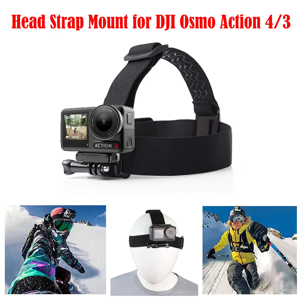 Крепление на голову для DJI Osmo Action 4 5 Pro Insta360 Ace Pro Go3 GoPro 13 12 11 10 AKASO Xiaoyi Yi 4k Аксессуары для спортивной камеры