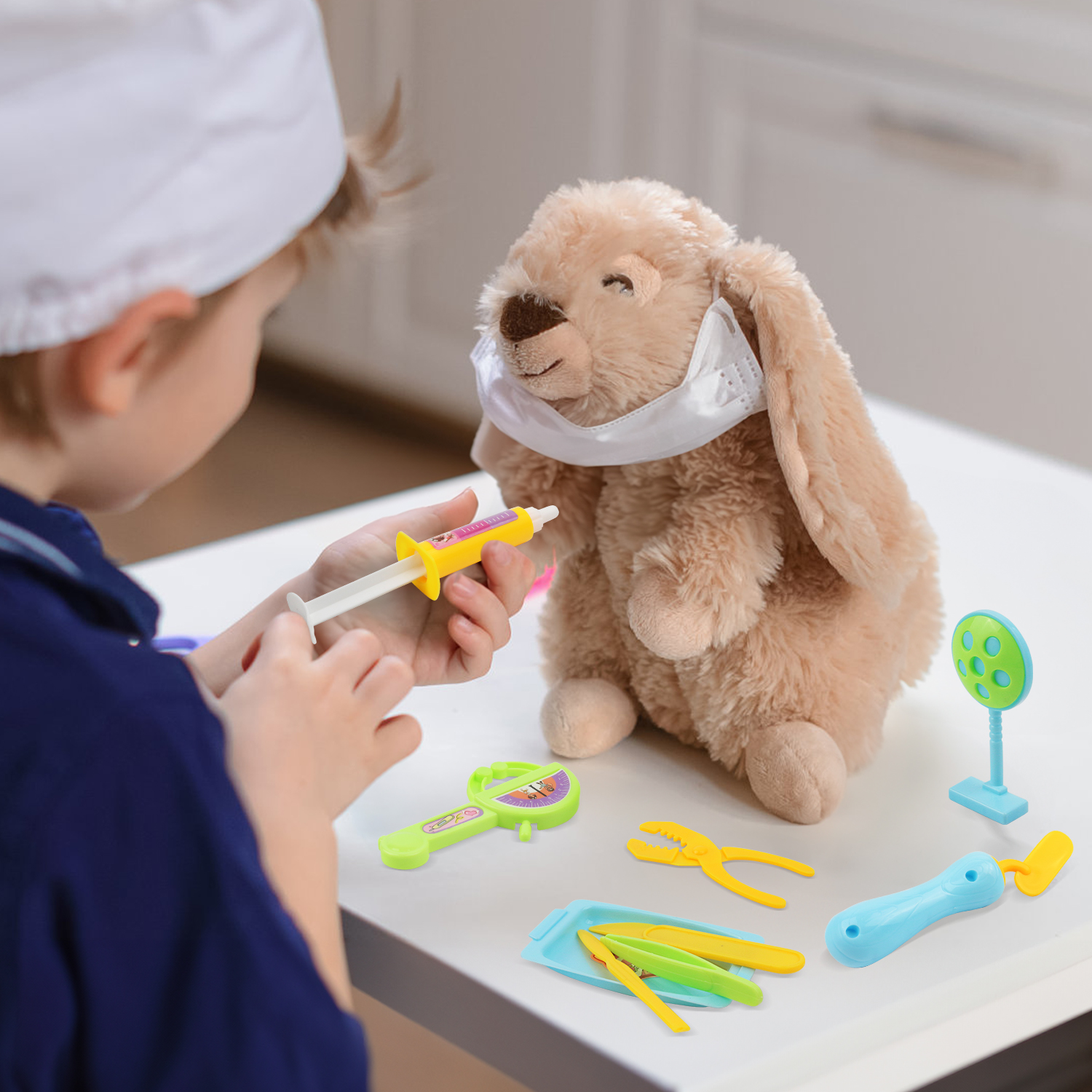 Médecin pour enfants, jouet Playhouse, coffret à médicaments portable, stéthoscope, injection pour filles et garçons