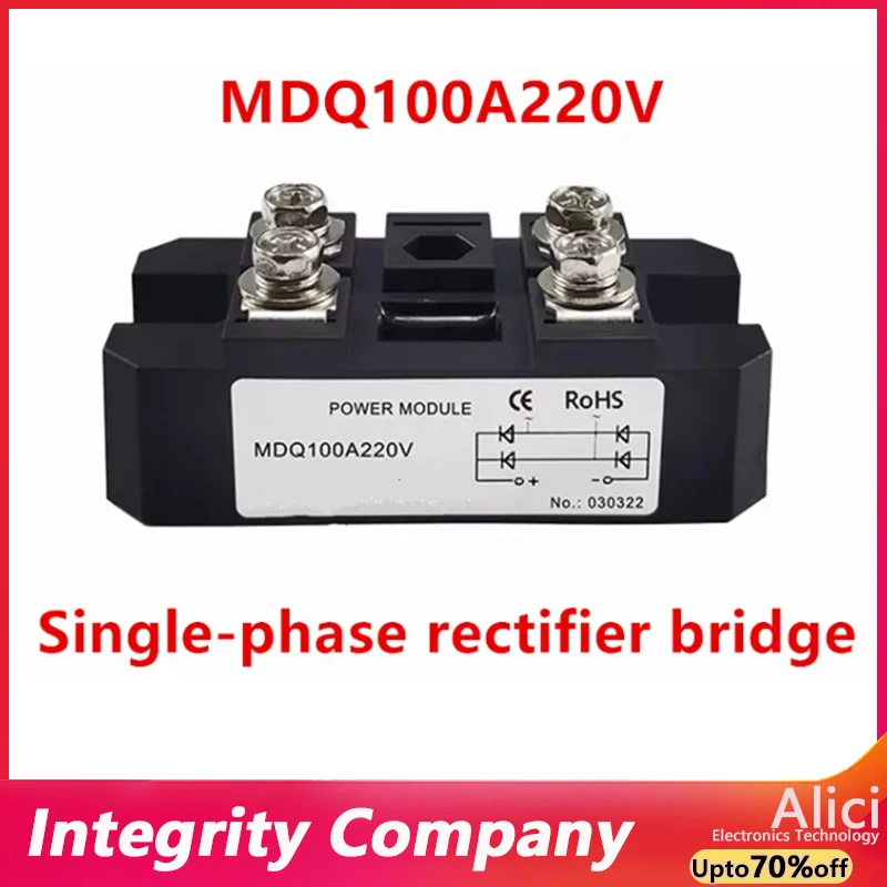 Single-phase rectifier bridge MDQ100A220V MDQ100A36V 100A MDQ100A 12V 24V 36V 48V 60V 220V 600V 800V 1000V 1200V MDQ100A1600V