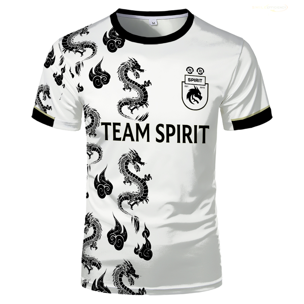 2024 新チームスピリットジャージ Tシャツ Dota CS GO E スポーツゲームユニフォーム男性 Tシャツプレーヤードンクスポーツコンテスト服ファン Tシャツ