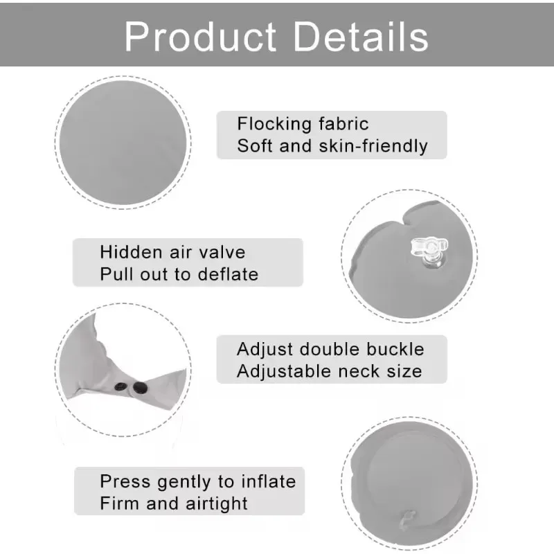 1 PC หมอนเดินทางเครื่องบิน Inflatable SUPER LIGHT แบบพกพาหมอนรองคอ U-Shape อัตโนมัติ Inflatable กระดูกสันหลังส่วนคอหมอน