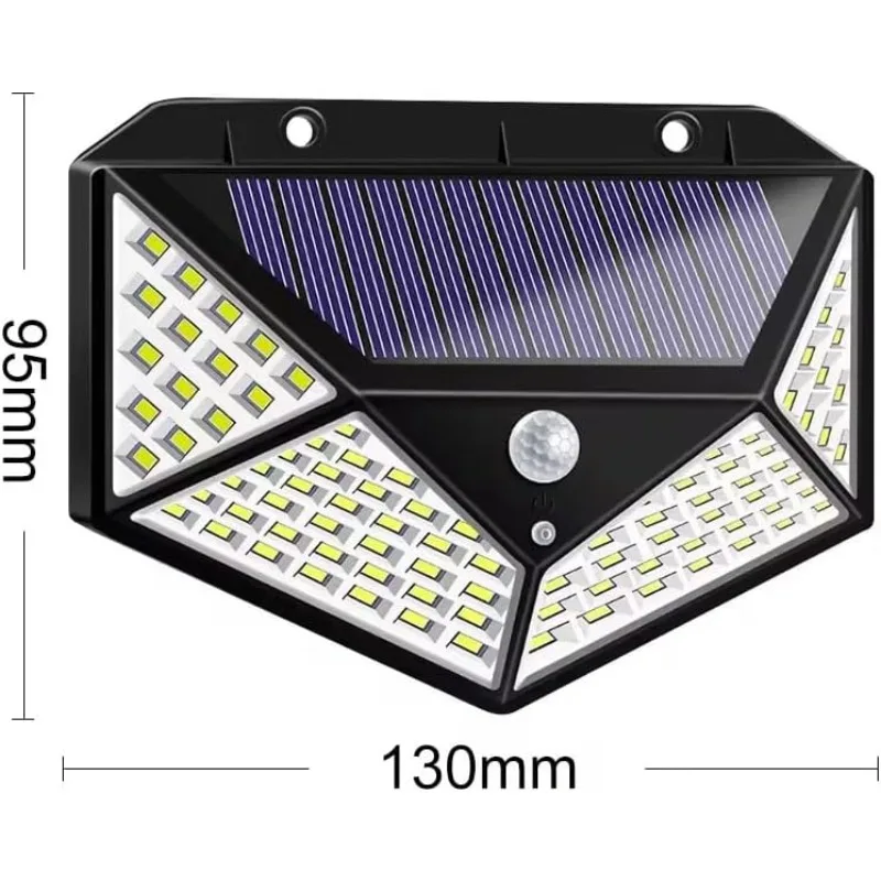 1/2Pcs 100 LED Wall Lights Outdoor Solar Lamp PIR Motion Sensor Solar Powered Sunlight Street Light for Garden Decoration