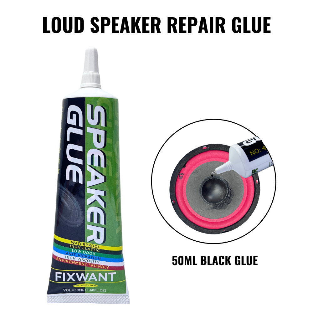 FIXWANT Black / Transparent Loud Speaker Repair Glue Foam Side Dust Cap Rubber Edge Cone Basin Strong Adhesive
