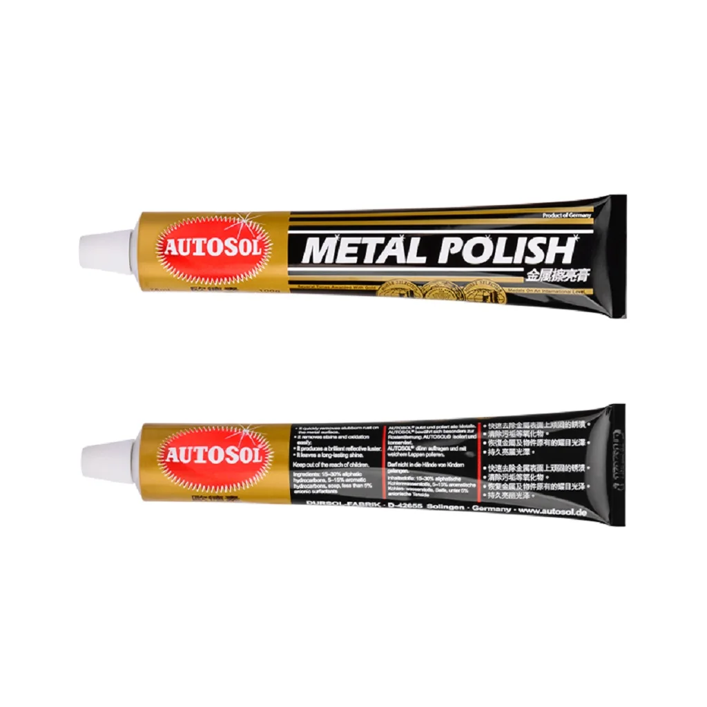 AUTOSOL วางขัดโลหะสําหรับ Chrome อลูมิเนียมโลหะเหล็กรถยนต์จักรยานฯลฯเกรดอาหารสําหรับสนิมบนโต๊ะอาหารโลหะ ﻿
