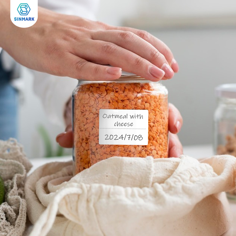 SINMARK ホワイトステッカー 3/6/10 ロール防水紙粘着ラベル抗油使用 SK58/SK20/SK35 ミニサーマルプリンタテープ