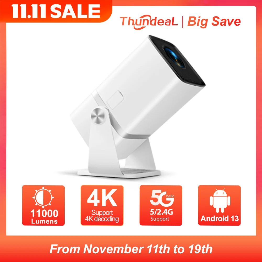 Мини-проектор ThundeaL TD80W, Full HD, 1080P, 4K, Android, Wi-Fi проектор для фильмов мини проектор проектор для дома телевизор smart tv электровелосипед портативный проектор домашний кинотеатр