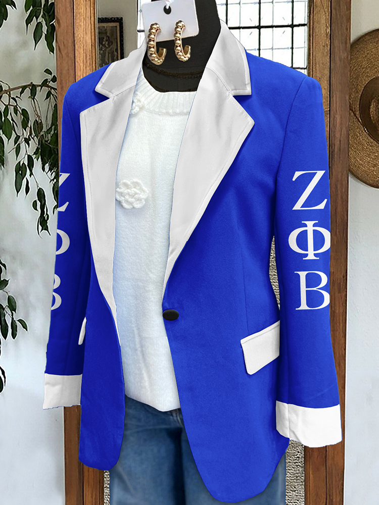 Zeta Phi Beta Sorority Print Blazer