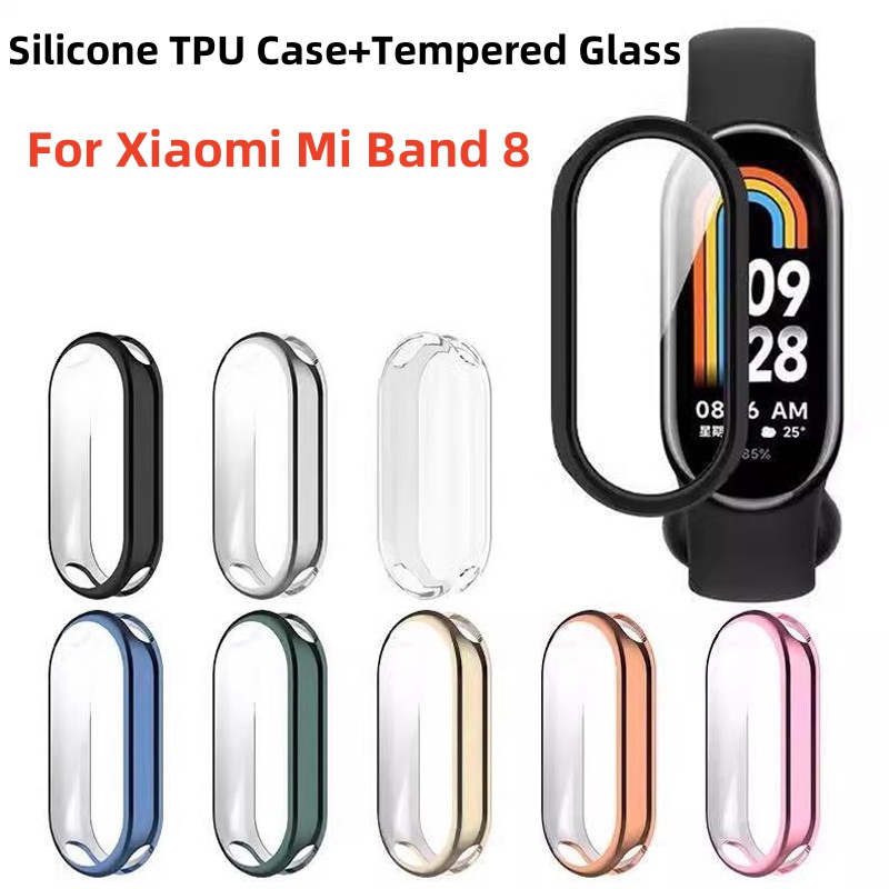 ฝาครอบซิลิโคนTPUกรณีแก้วสําหรับXiaomi Mi Band 9 Smartwatchป้องกันหน้าจอสําหรับXiaomi Mi Band9 Miband9 ฝาครอบShell