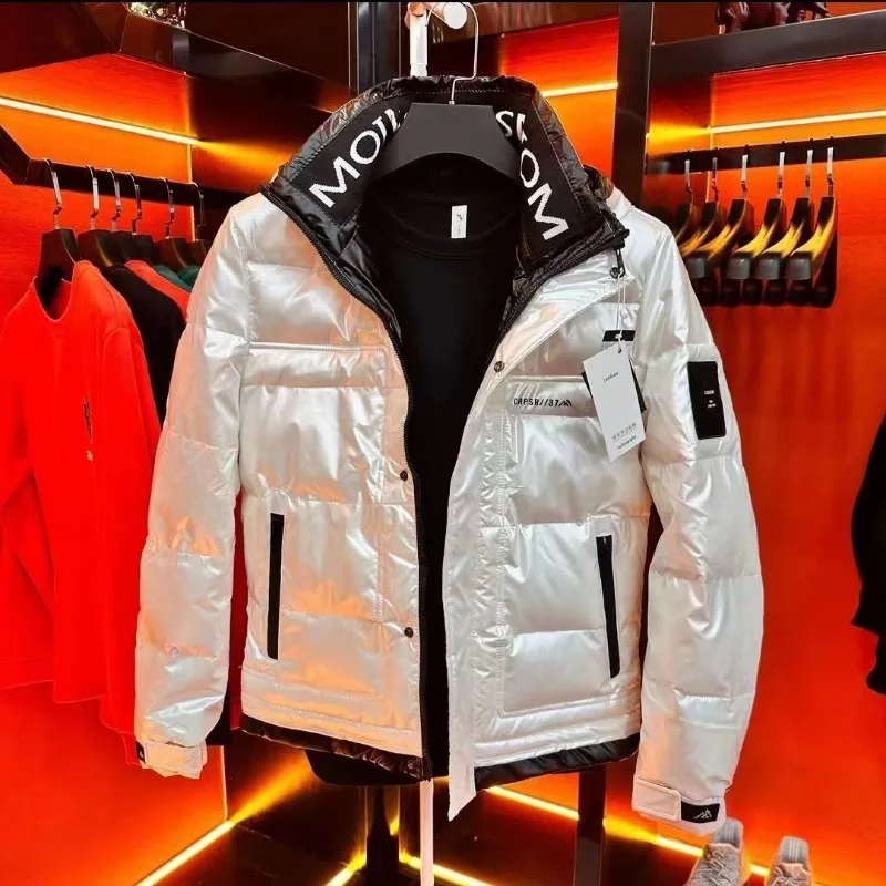 Moda nova jaqueta de inverno masculina na moda jaqueta curta masculina leve quente jaquetas acolchoadas casaco superior