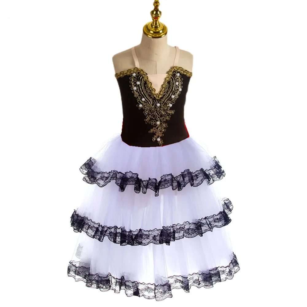 Falda tutú de Ballet romántica para niñas y niños, vestido rojo español para mujeres adultas, vestido largo de tul suave, disfraces de bailarina de actuación