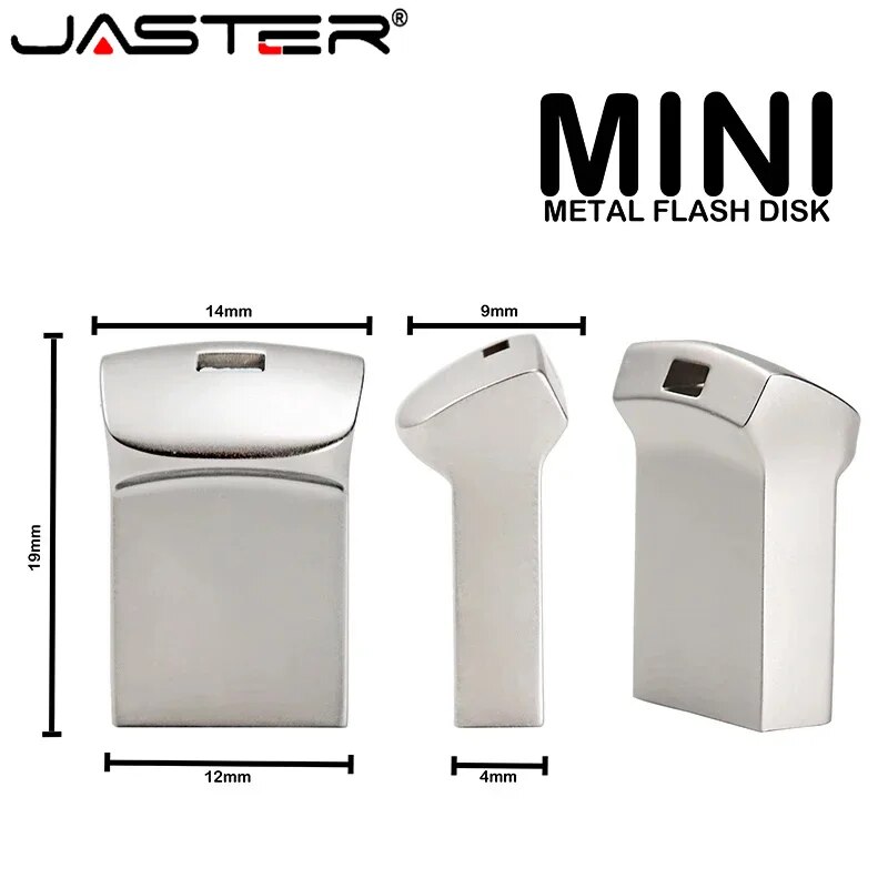 JASTER Super Mini Metal USB Flash Drives 64GB Creative Business Gifts Memory Stick Black Pen Drive 32GB Silver Pendrive 16GB
