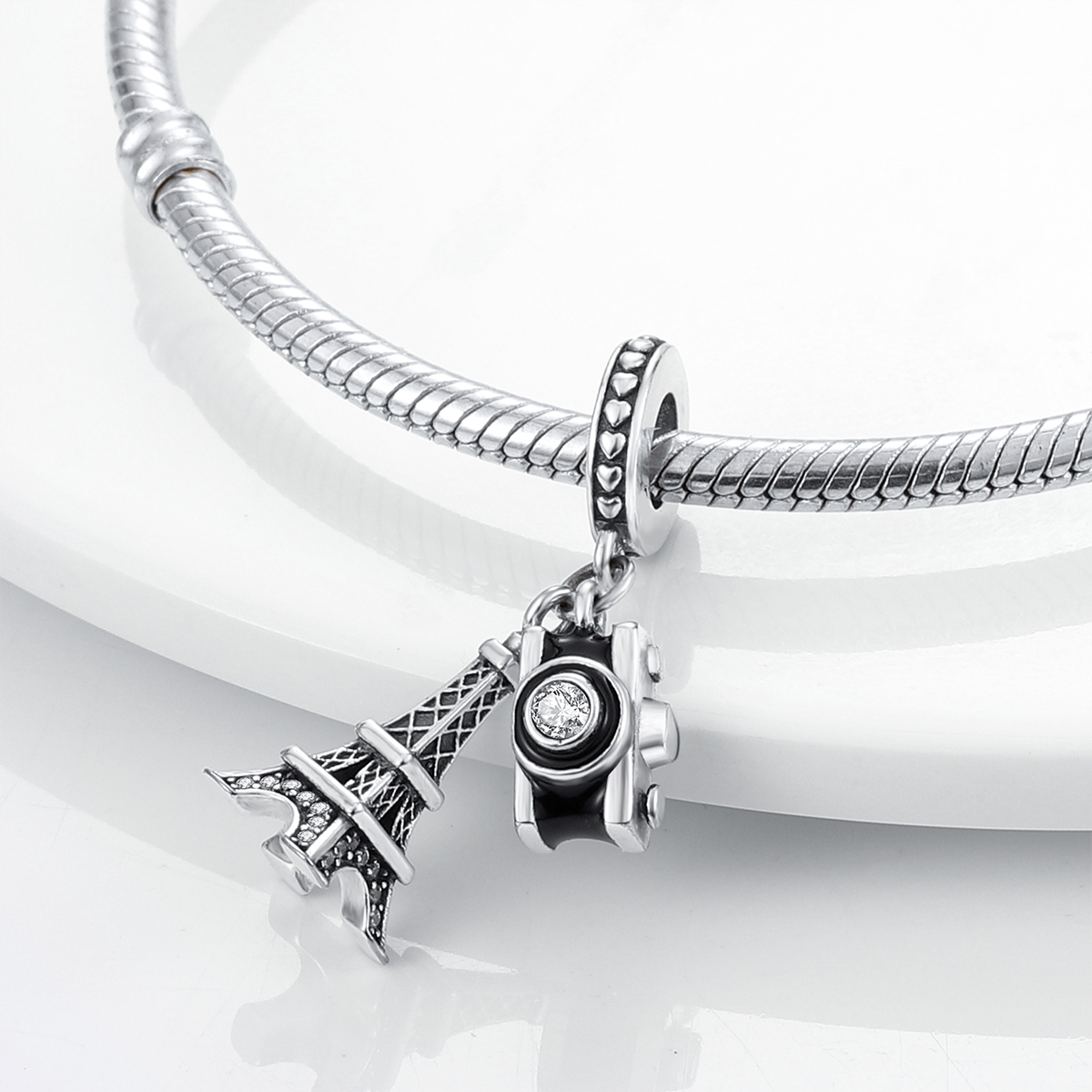 Encantos da sorte de girassol de viagem banhados a prata cabem pulseira original pingente pendurado faça você mesmo