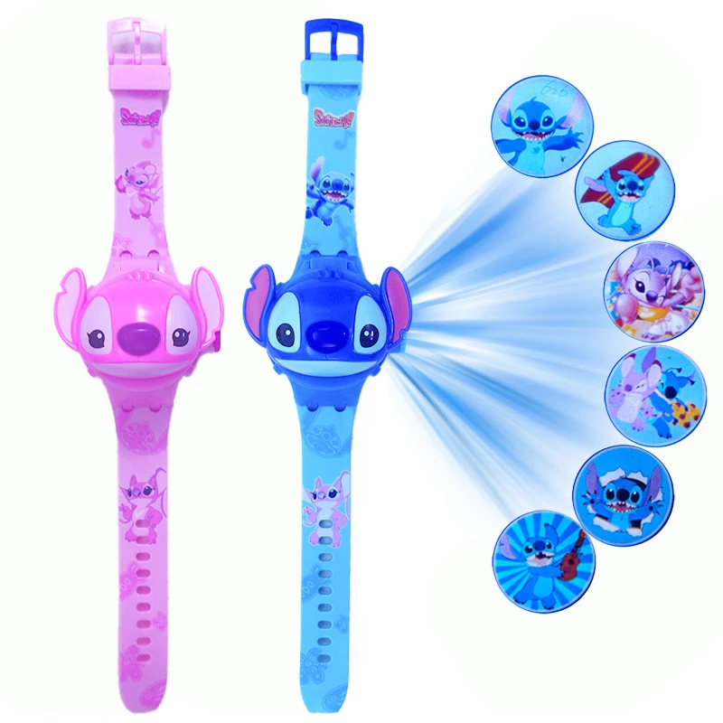 3D Cartoon Stich Kinder Uhren Für Mädchen Projektion Einhorn Mickey Kinder Uhr Digitale Uhr Geschenk Dropshipping montre enfant