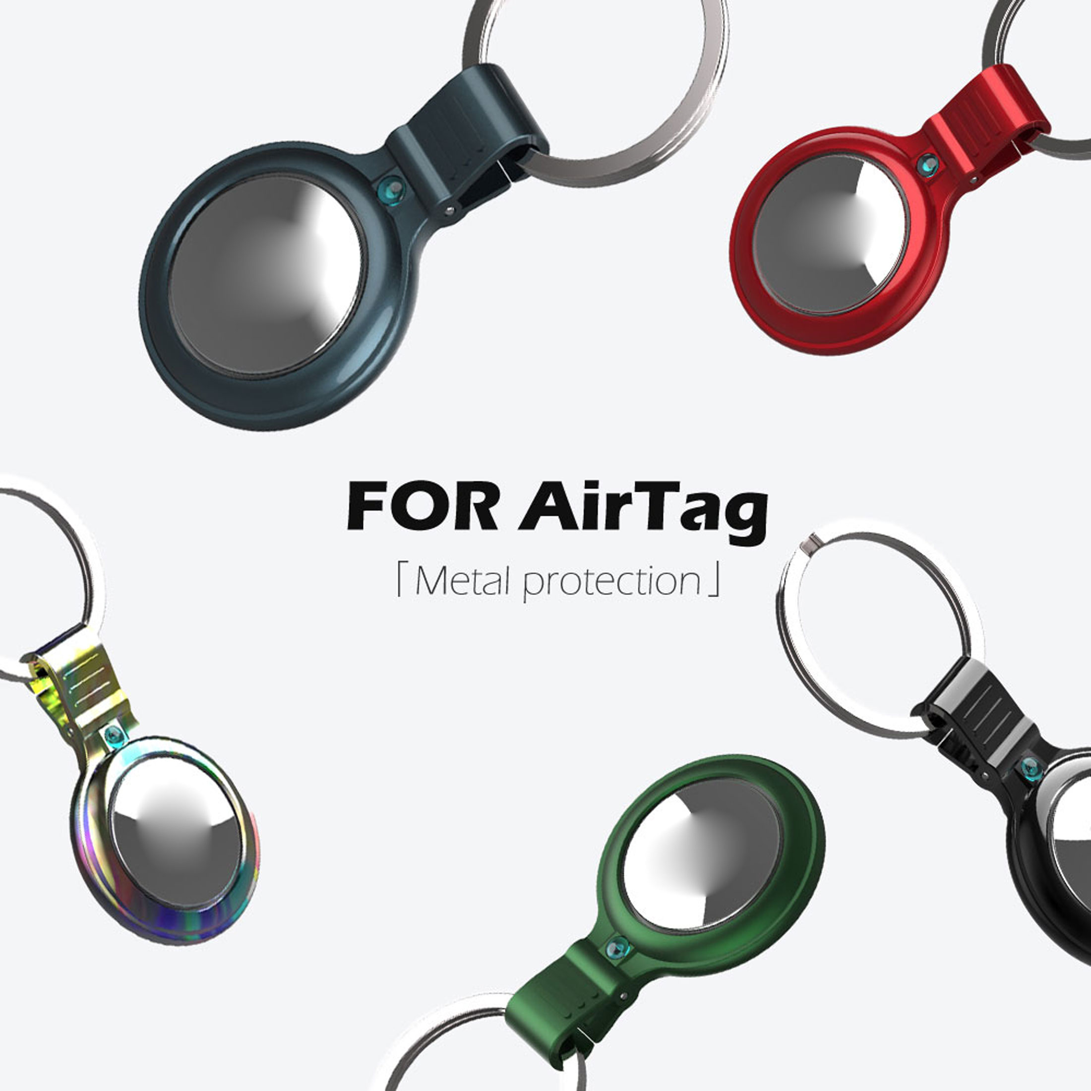 Apple Airtagの保護カバー,金属製の紛失防止カバー