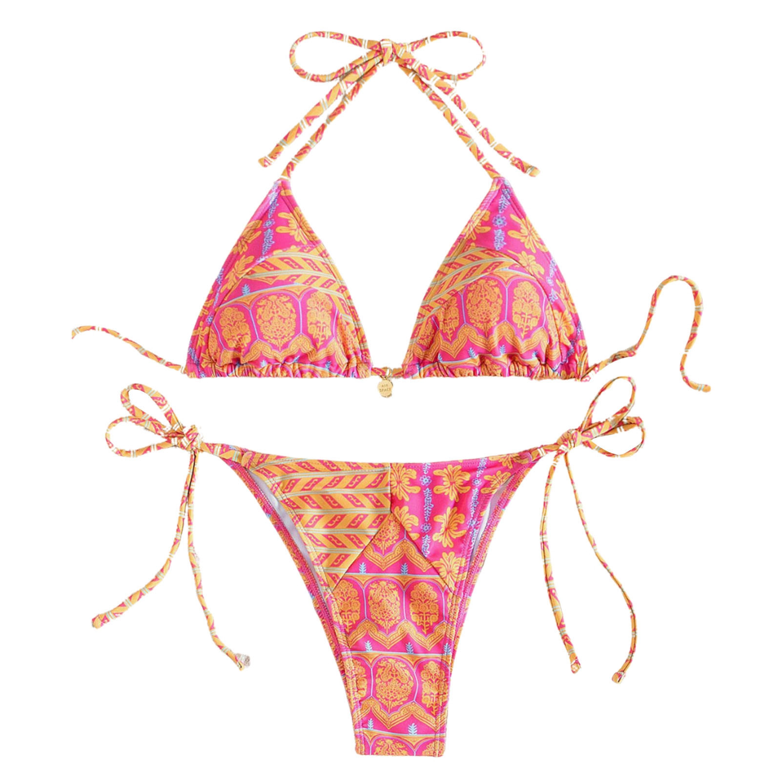 Damen Bikini Sets zweiteilige Badeanzüge Blumen druck sexy Dreieck Bikinis Bohemian Style Neck holder Badeanzug Badeanzug