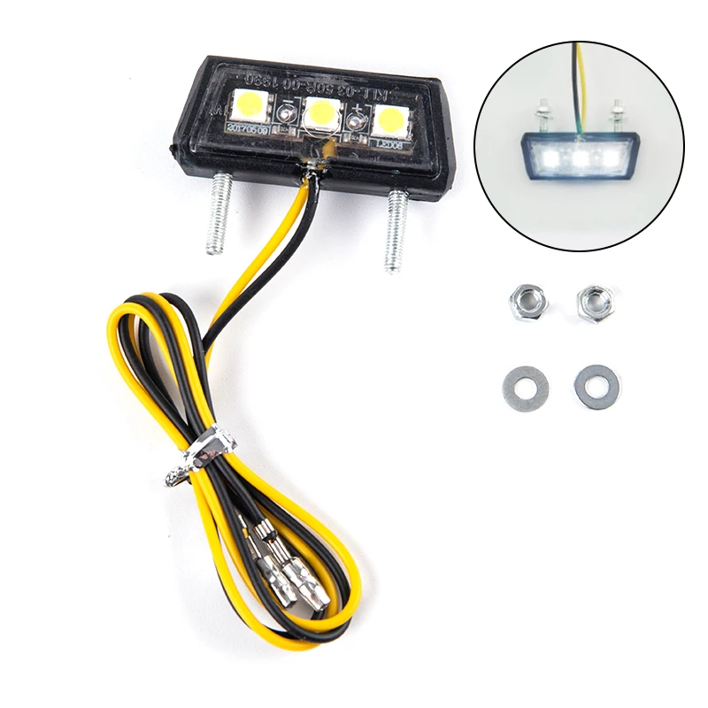 防水モーターサイクルナンバープレートライト,テールライト,LEDライト,12V, 1個