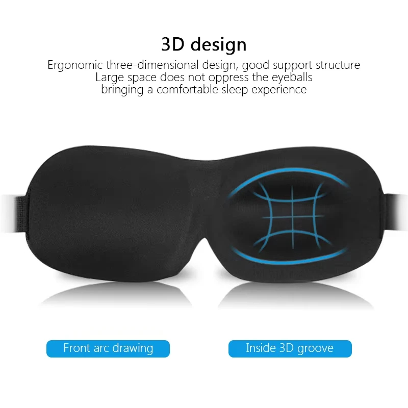 Contoured Sleep Eye Mask - 3D Concave Blindfold for Men & Women, Light Blocking Night Mask for Deep Sleep