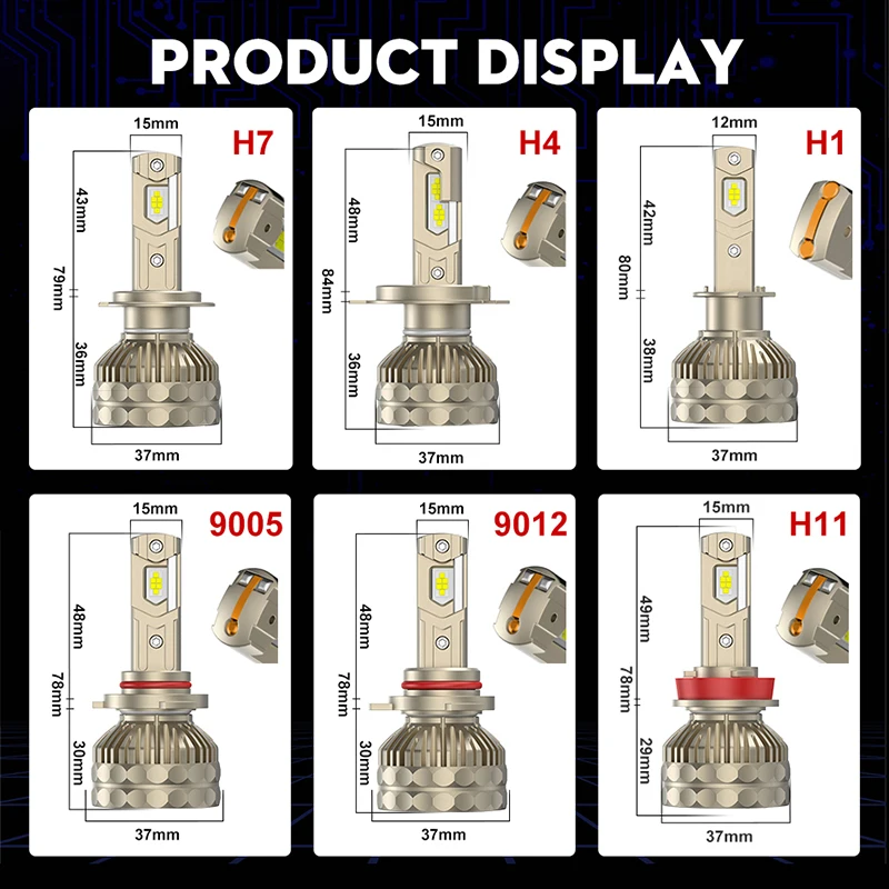 ไฟหน้ารถ LED CANbus H7 100000LM H11 HB4สุดๆ H1 H4 9006ไฟ H8ปลั๊กแอนด์เพลย์หลอดไฟอัตโนมัติ160W 6000K