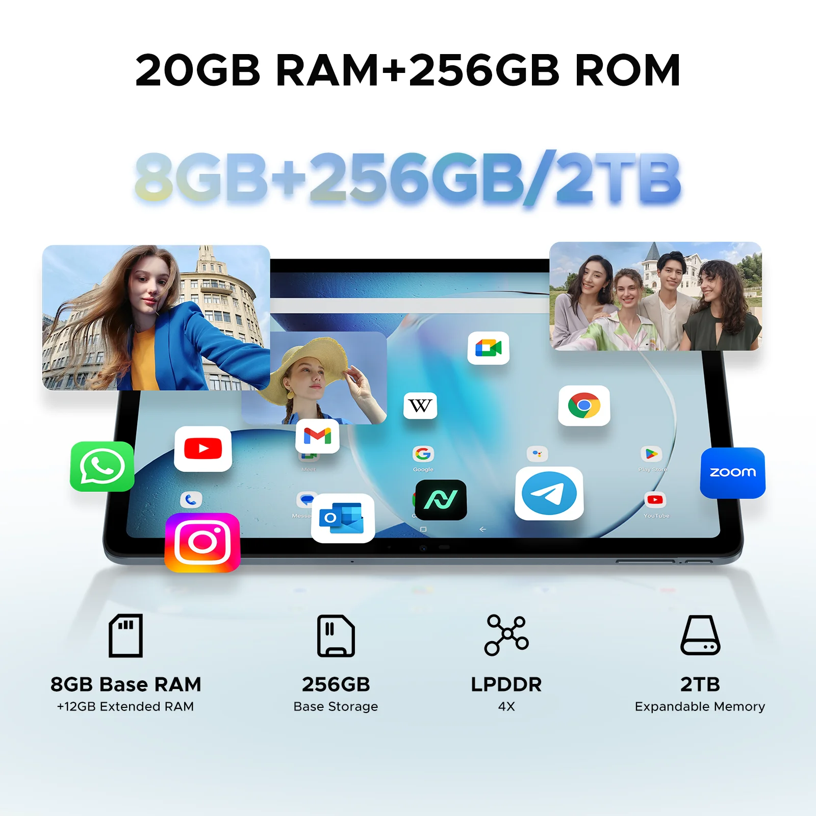 Globale version doogee t36 android tablet 15 8 256gb 12 ''fhd 90hz ips display unisoc t620 octa core 8800mah batterie widevine l1