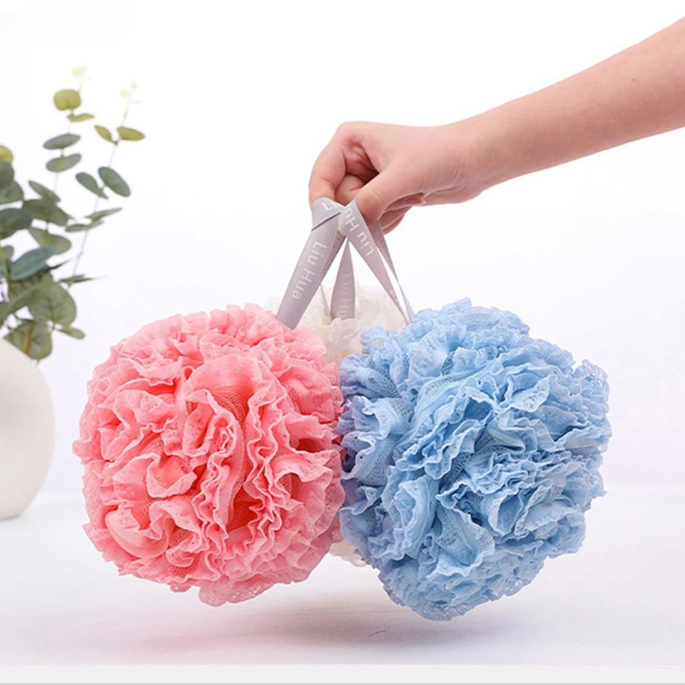 ขนาดใหญ่ขนาดอาบน้ํา Loofah ฟองน้ํา Pouf Body Wash Scrubber ถูผ้าเช็ดตัว Foaming Wash Bath Ball ฟองน้ําตาข่าย