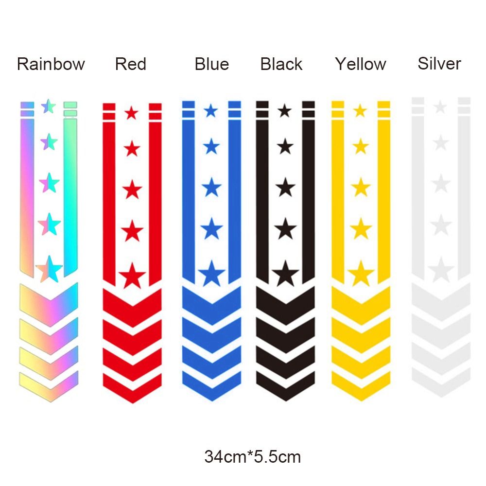 Fender Decals Star Arrow Stripes Motorcycle Reflective Stickers Car Motorbike Scooter Safety Driving Warning Refit Accessories