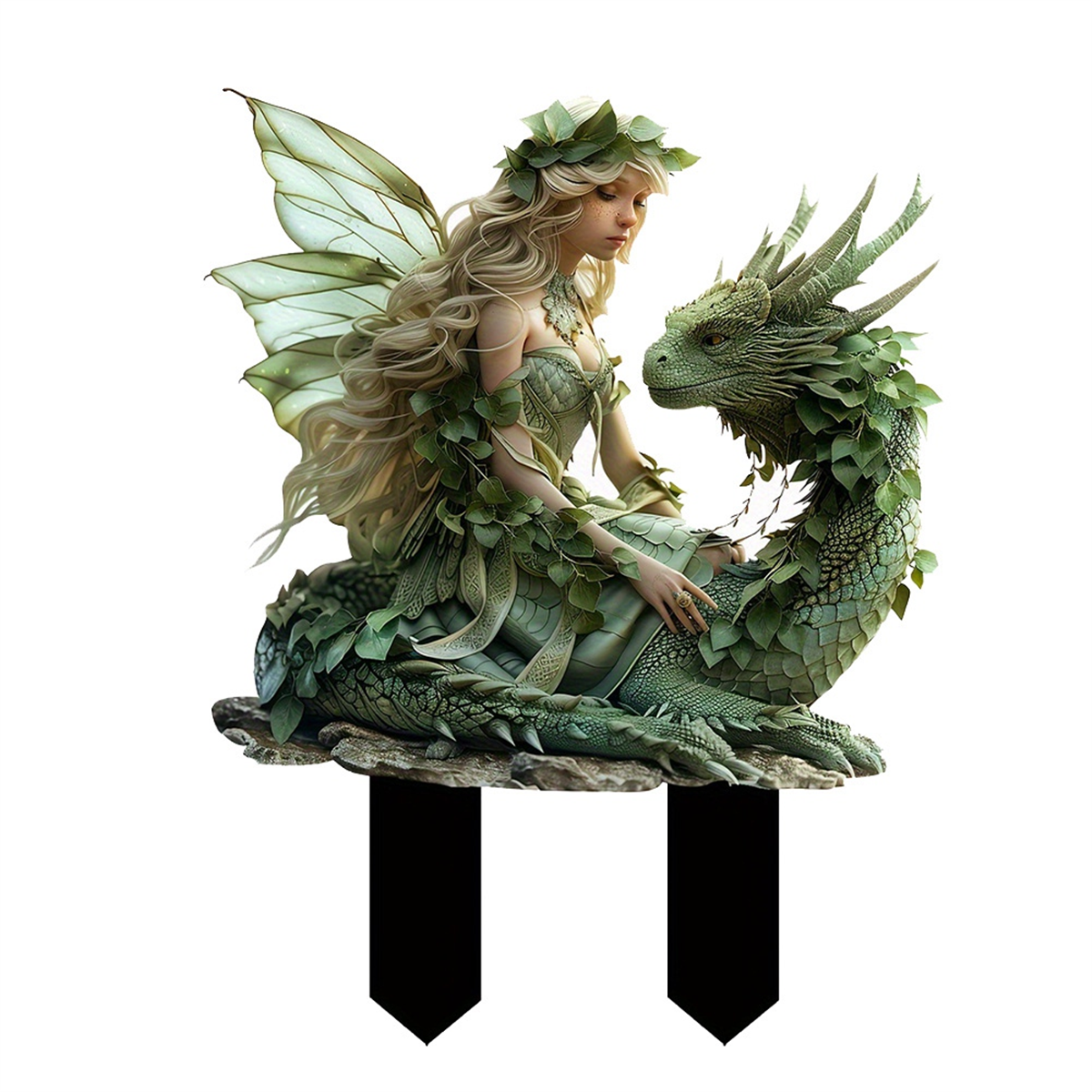 A72P Bohemian Fairy Flower Pot Decoration, 2D Acrylic Garden Ground Insert Pot Accessory, Large Plant Figurine