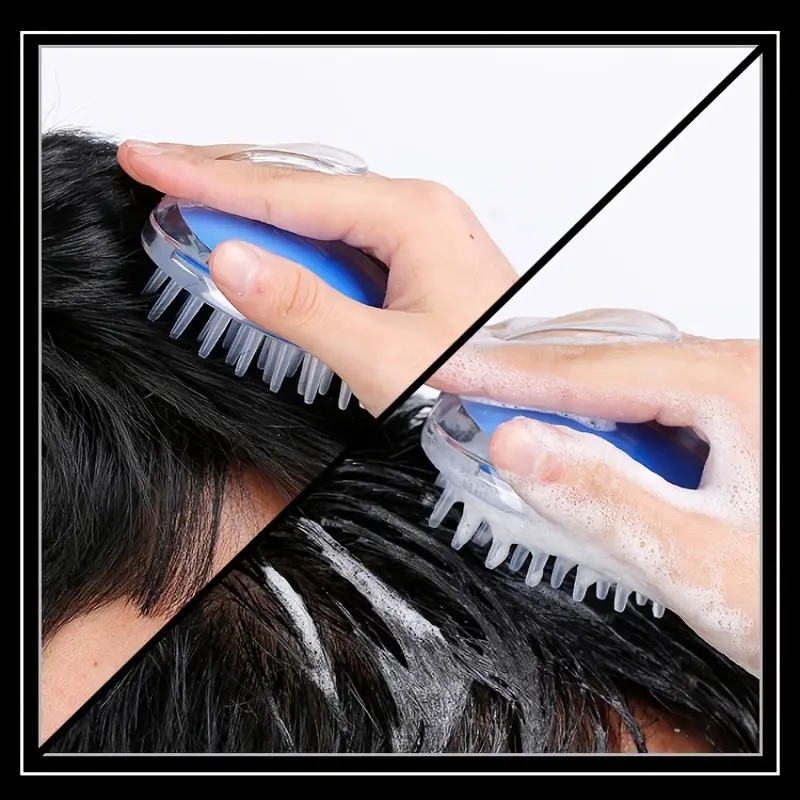 เครื่องมือนวดศีรษะและคอ3ชิ้นแปรงหวีผมทรงกลมสำหรับผู้ใหญ่แบบกดปล่อยด้วยแรงกดหวีสีแบบสุ่ม