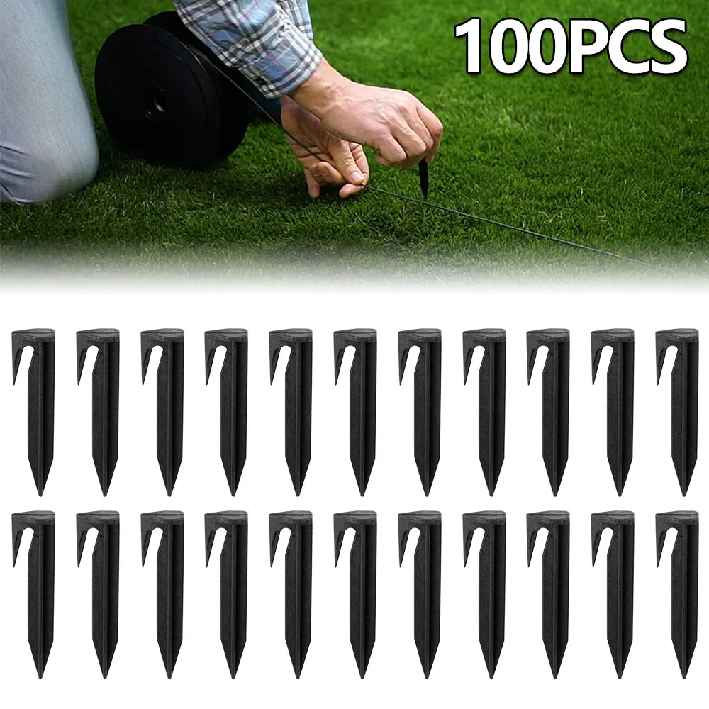 Garden Lawn Mower Pegs 50/100/200Pcs Environment-friendly Ground Pegs Laying Boundary Cables Robotic Lawn Mower Accessories 2025