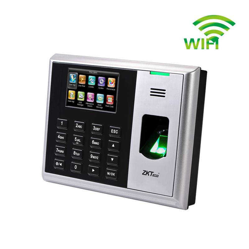 ZKTeco-Fingerprint Time Clocks, contadores de Small Business, automático Punch in and Out Time Card, Wi-Fi Office Terminal