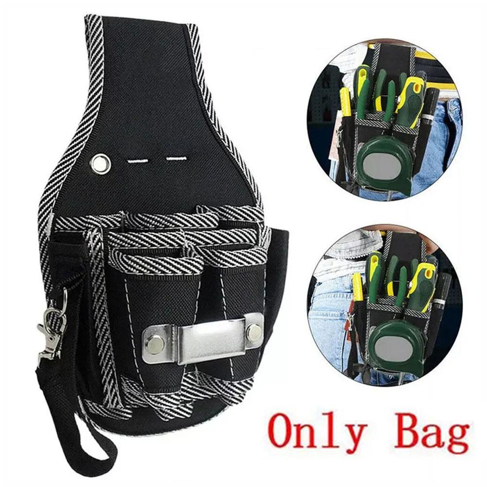 Bolsa de herramientas multifuncional, cinturón de herramientas de lona, soporte para destornillador, Kit de herramientas, bolsa de bolsillo, riñonera para electricista P1e8