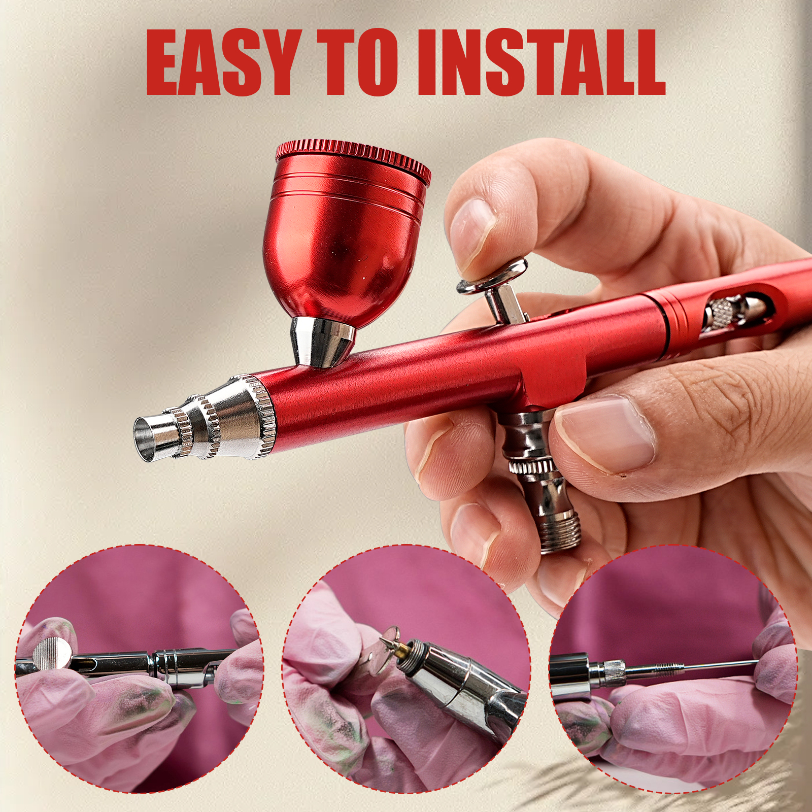 Set 3 0.2/0.3/0.5Mm Bình Bơm Phun Vòi Phun Kim Airbrushes Xịt Phun Sơn Phun Linh Kiện Thay Thế dụng Cụ Phụ Kiện