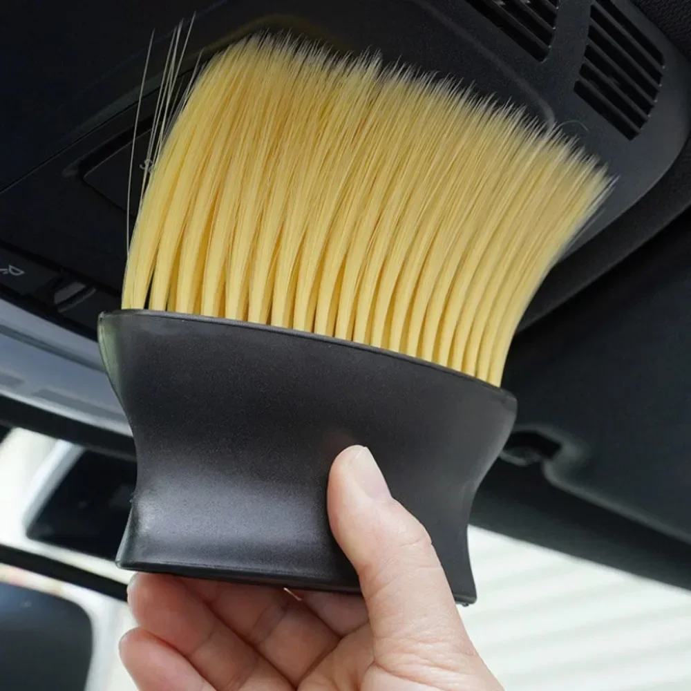 Cepillo para polvo para limpieza interior de coche, salida de aire, control central, ranura para ventana de aire acondicionado, detalles de eliminación de polvo, cepillo suave