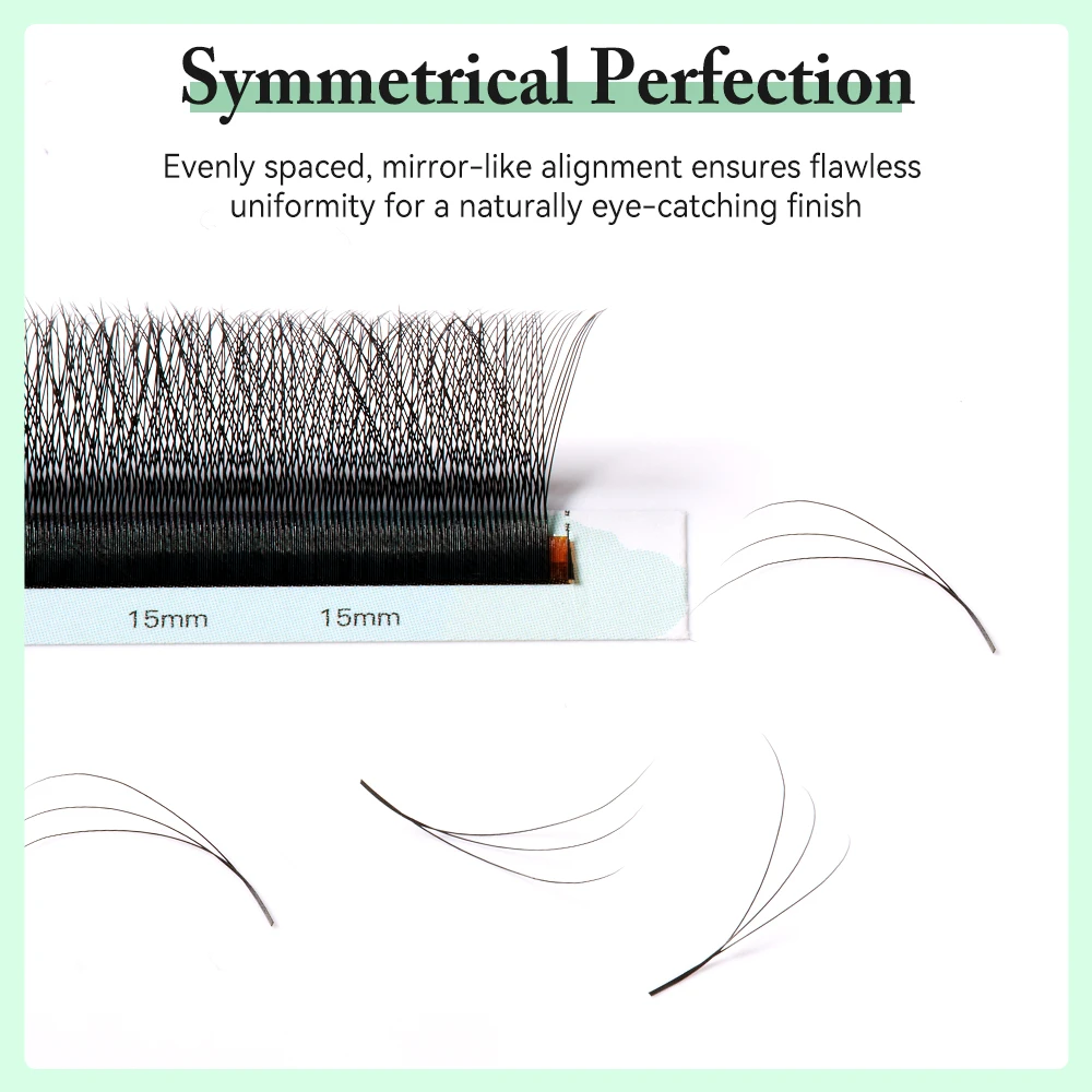 Yelix New 3D W Shape Small Opening Eyelash Extension Premade Volume Lashes L M Narrow 3D W Lashes Faux Eyelashes Makeup Tools
