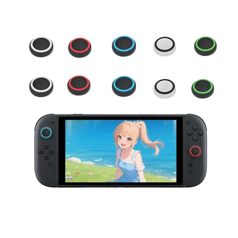 10PCS antiscivolo In Silicone Analogico Joystick Thumbstick Thumb Stick Grip Caps Custodie Per Switch2 PS3 PS4 PS5 Xbox Steamdeck Controller