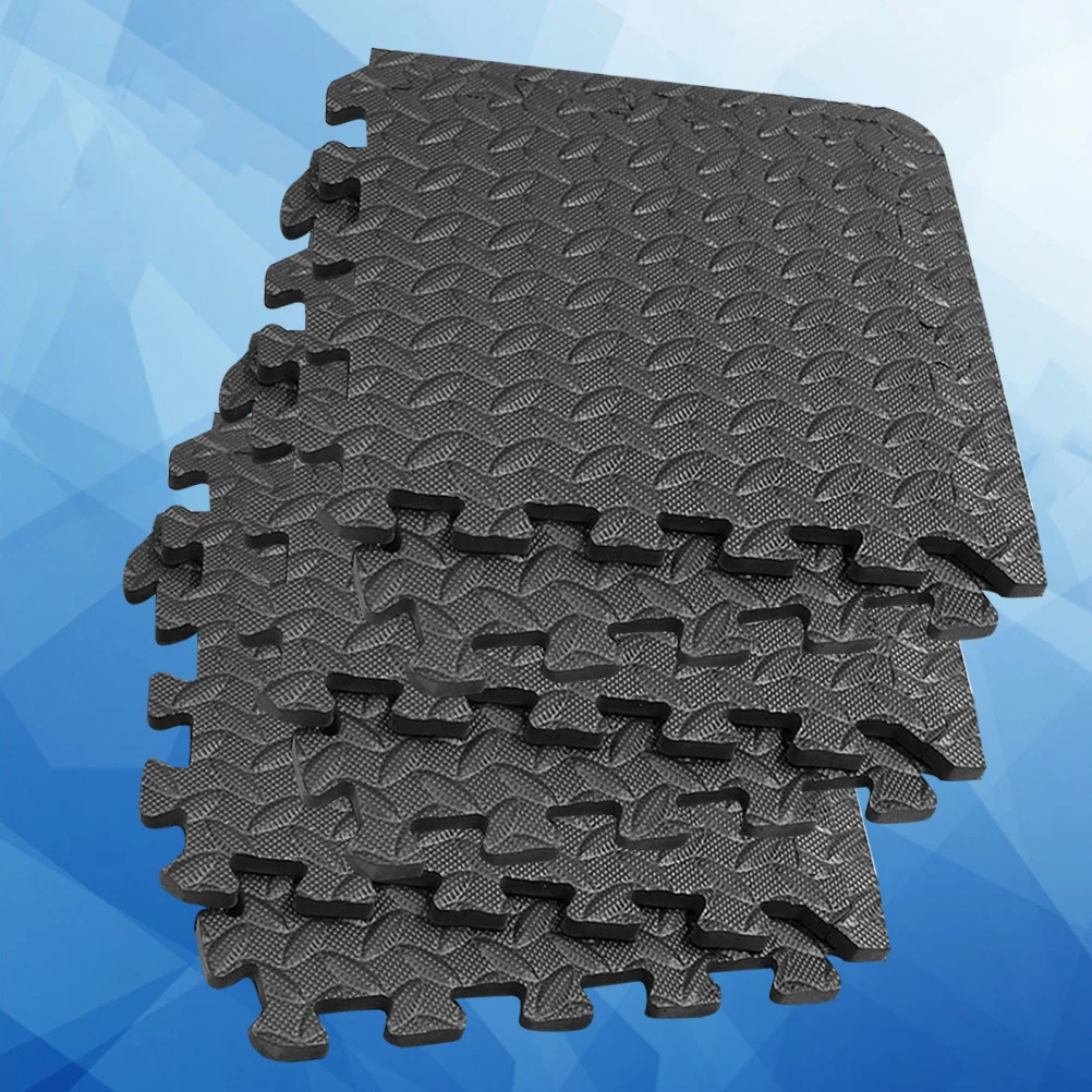 8pcs Eva Leaf Grain Floor Mat Splicing Gym Puzzle Tiles Thick Non-Slip Interlocking Flooring For Yoga Room Dance