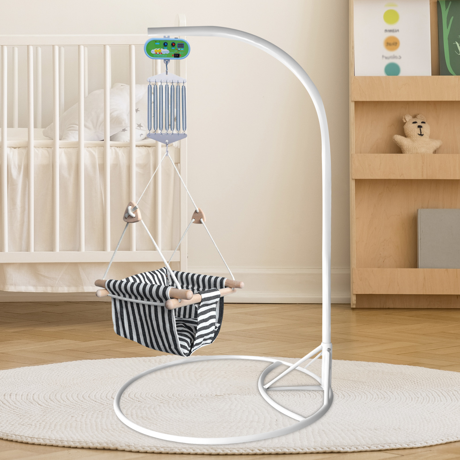 Hängender elektrischer Schwenk-Controller-Motor, geeignet für Baby-Federwiegen, mit einstellbarem Timer, Wiegen bis zu 19 Kilogramm