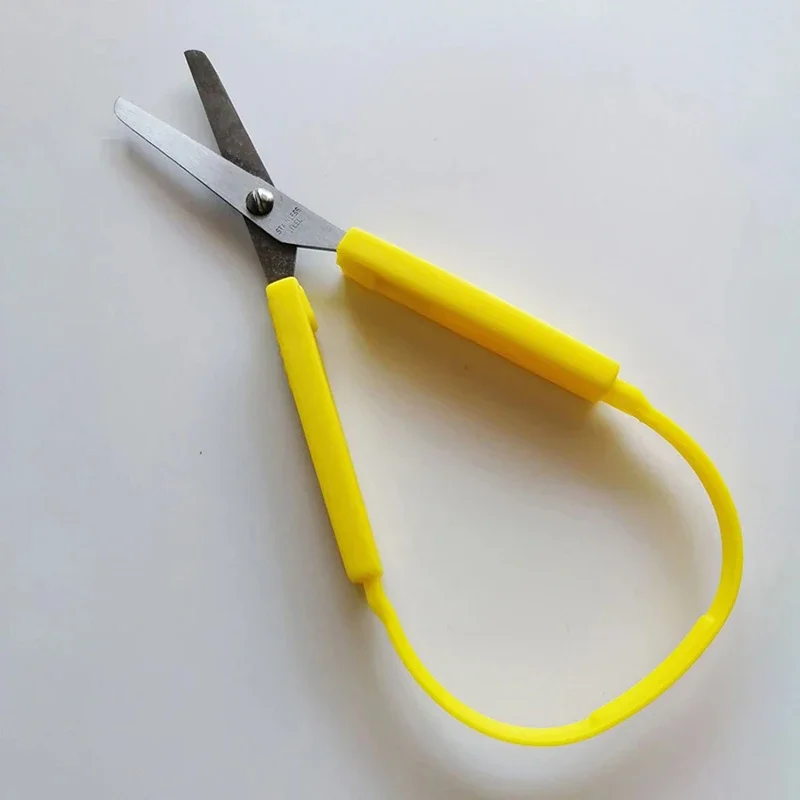 Loop Scissors for Teens Adults Colorful Looped, Mini Easy Grip Scissor Adaptive Design Cutting for Small Hands,8 Inches