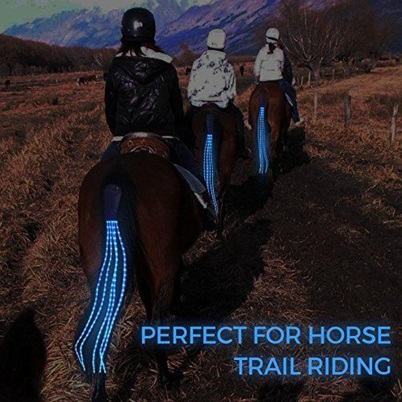 100CM recargable LED cola de caballo luces USB decoración tubos luminosos arnés de caballo ecuestre deporte al aire libre parpadeante Ridin