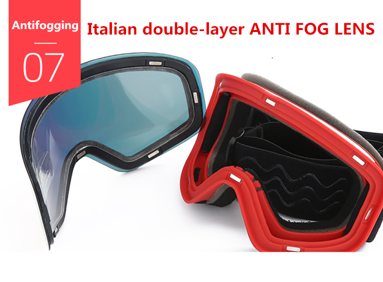 スキー用磁気メガネ,2層,防曇,防風,男性用