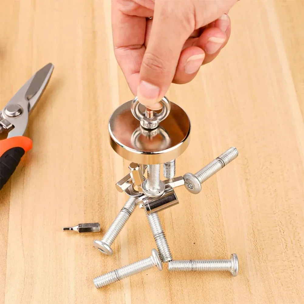 Super Strong Neodymium Magnet Heavy Duty Fishing Strong Magnetic Hooks with Countersunk Hole Eyebolt Salvage Searcher Magnets