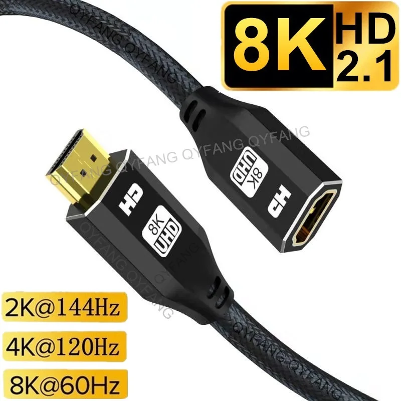 Cable extensor Compatible con HDMI 8K, Cable 2,1 Compatible con HDMI, Cable macho a hembra para interruptor HDTV PS4, extensión Compatible con HDMI