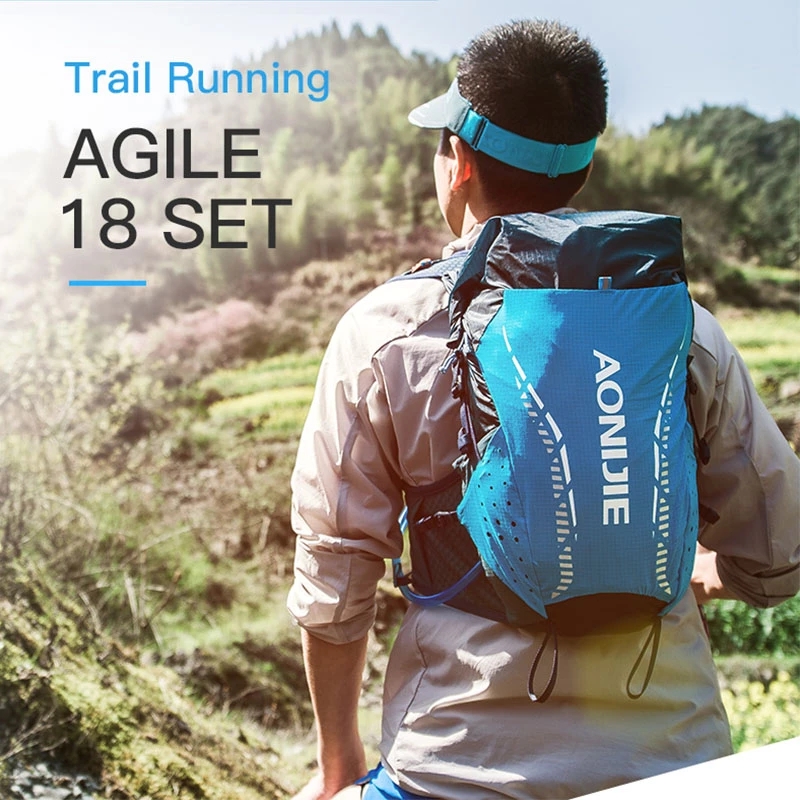 Aonijie-男性と女性のための18lサイクリングバックパック,スポーツ,登山,ハイキング,ランニング,ハイドレーションアクセサリー,ウォーターボトル付き