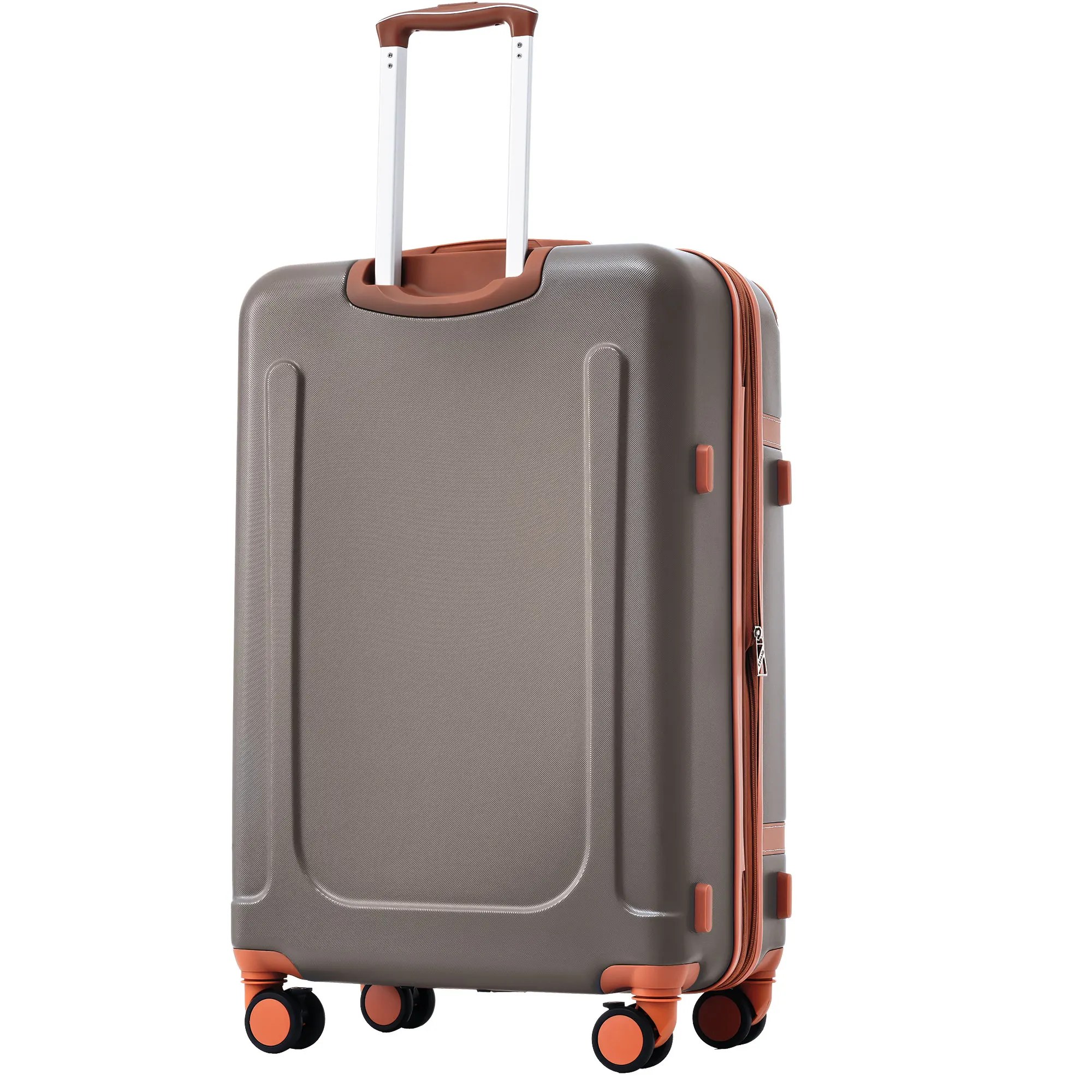 Hartschalen-Koffer, Rollkoffer, Reisekoffer, Handgepäck 4 Rollen, ABS-Material, TSA Zollschloss, 66*44*26.5, braun
