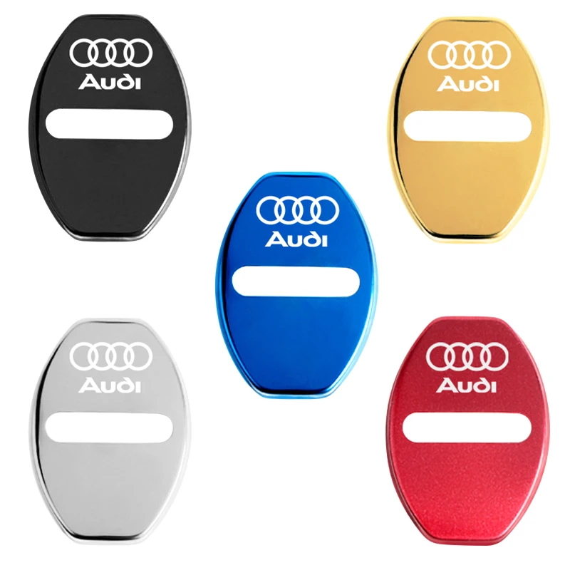 4 Uds decoración de cerradura de puerta funda protectora con emblema para Audi A1 A2 A3 A4 A5 A6 A7 A8 Q1 Q2 Q3 Q4 Q5 Q6 Q7 Q8 TT RS6 S5 Quattro
