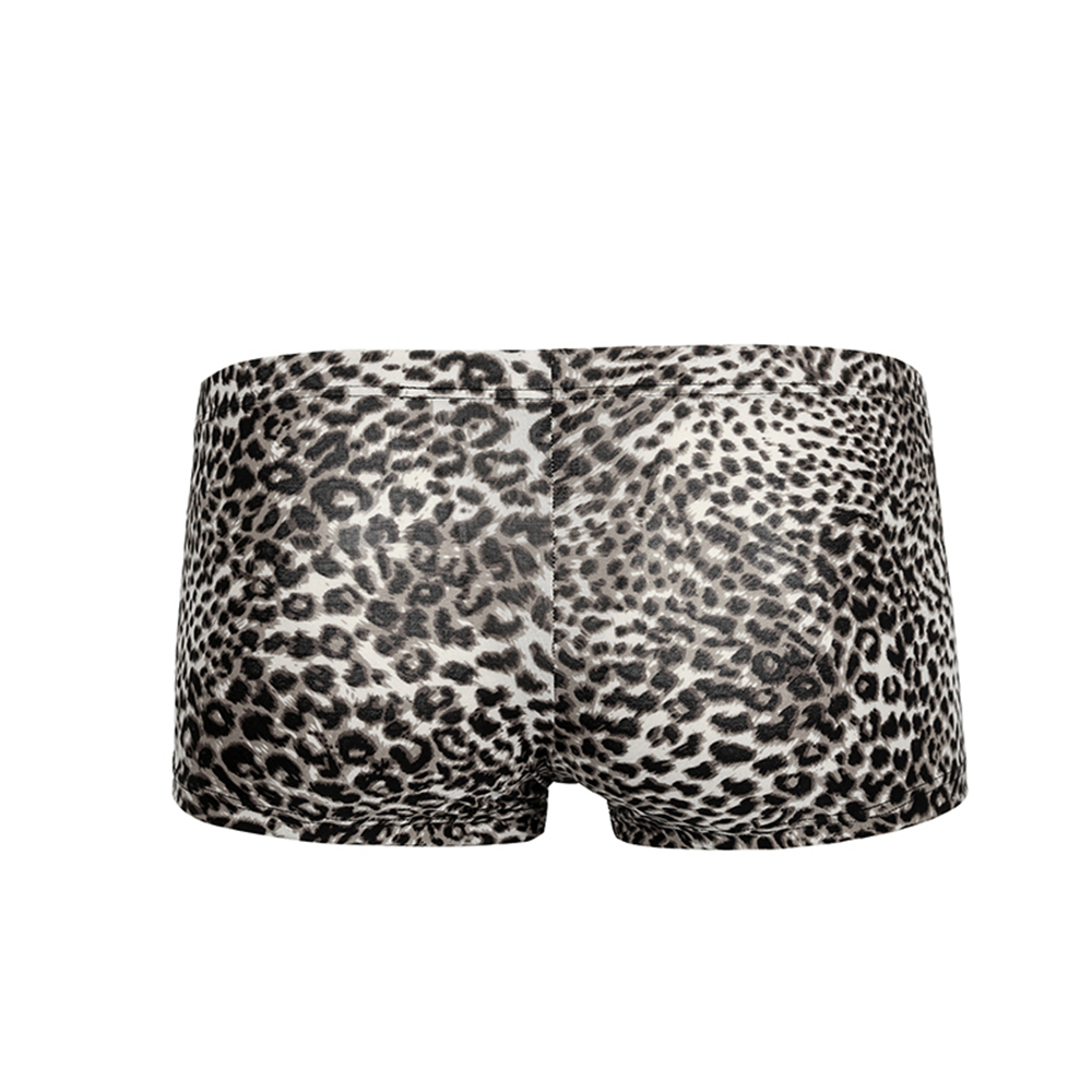 Calzoncillos Boxer para hombre, calzoncillos Boxer de algodón y LICRA con estampado de leopardo, calzoncillos de tiro bajo, pantalones cortos de Fitness