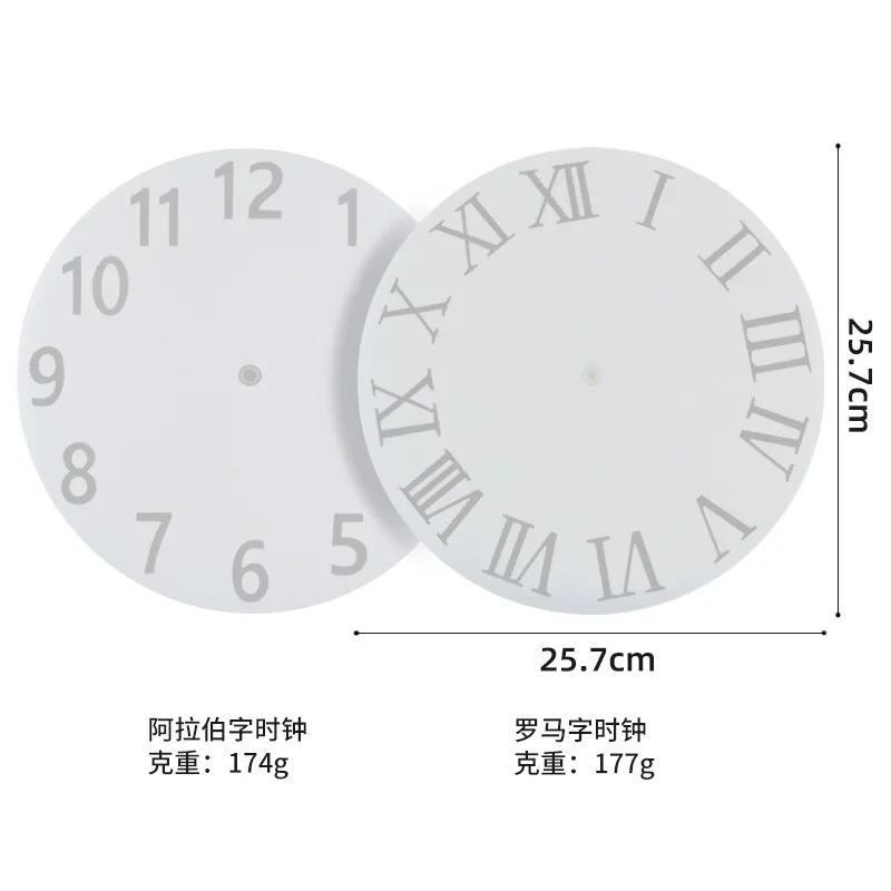 Molde de reloj epoxi de 10 pulgadas con accesorios de reloj DIY reloj digital árabe romano molde de silicona epoxi